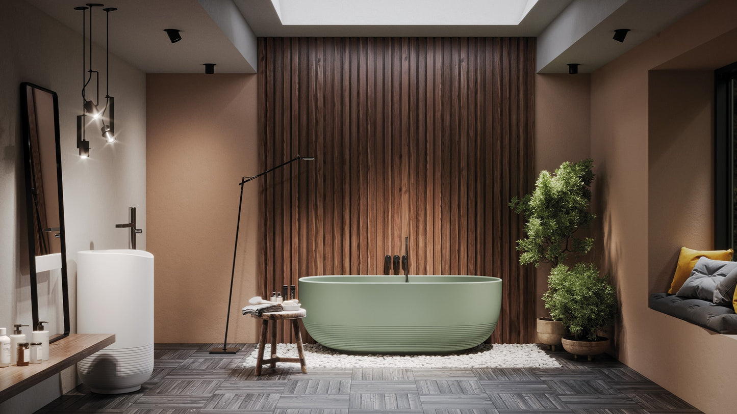 Vasca in Acrilico/Gel Coat Resina FORMA AQUAE AURA WALL 160x75 cm