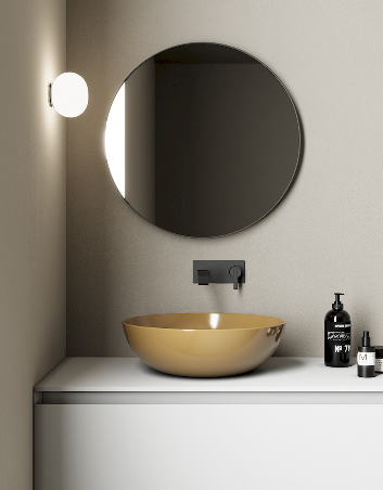 Lavabo da appoggio in Ceramica NIC DESIGN CIOTOLA 45 - D. 45 x H. 14 Cm
