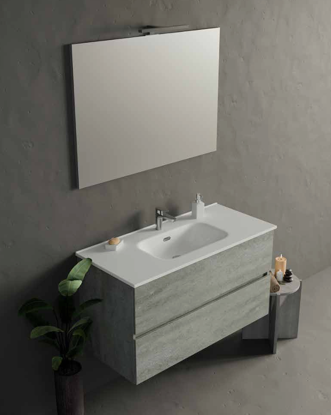 Composizione Mobile da Bagno IDEA STELLA ROX 100.1 CEMENTO