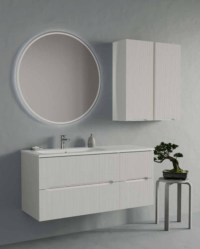Composizione Mobile da Bagno IDEA STELLA ZEUS 120.4 BIANCO OPACO LAVABO A SINISTRA