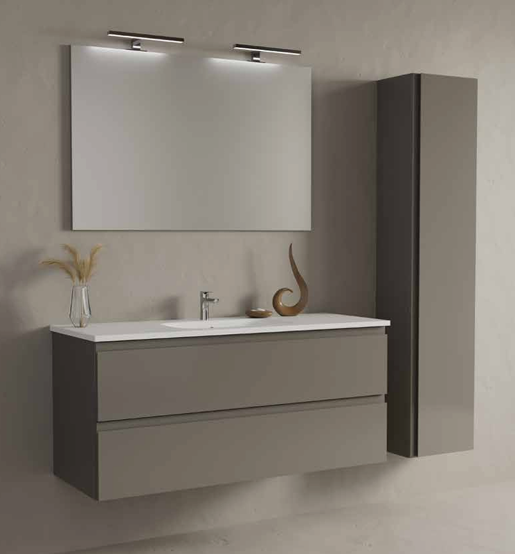 Composizione Mobile da Bagno IDEA STELLA OVER 120.1 GRIGIO VULCANO LUCIDO