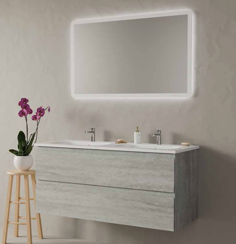 Composizione Mobile da Bagno IDEA STELLA OVER 120.02 RESINA GRIGIO