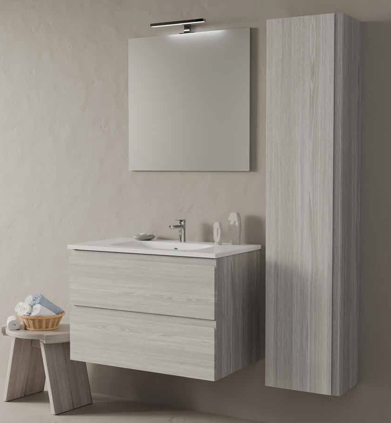Composizione Mobile da Bagno IDEA STELLA OVER 80.1 ROVERE GRIGIO