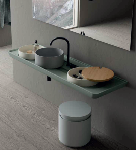 Lavabo Sospeso in ceramica NIC DESIGN MEDITERRANEO 155 - 155x46x7 cm