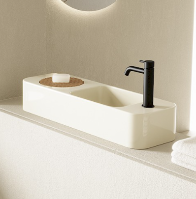 Lavabo da Appoggio/Sospeso in ceramica NIC DESIGN MINI LIVING NANOO 75