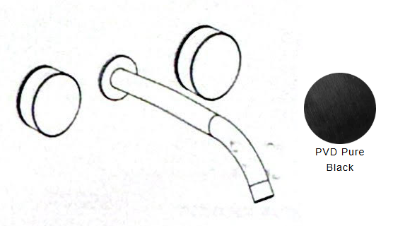 MISCELATORE BI-COMANDO LAVABO A PARETE BOCCA CENTRALE NIC DESIGN MADE 26,9x65