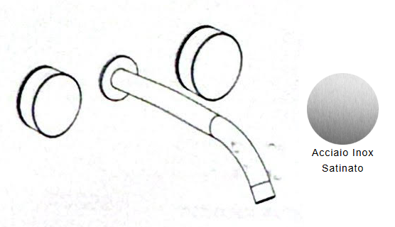 MISCELATORE BI-COMANDO LAVABO A PARETE BOCCA CENTRALE NIC DESIGN MADE 26,9x65