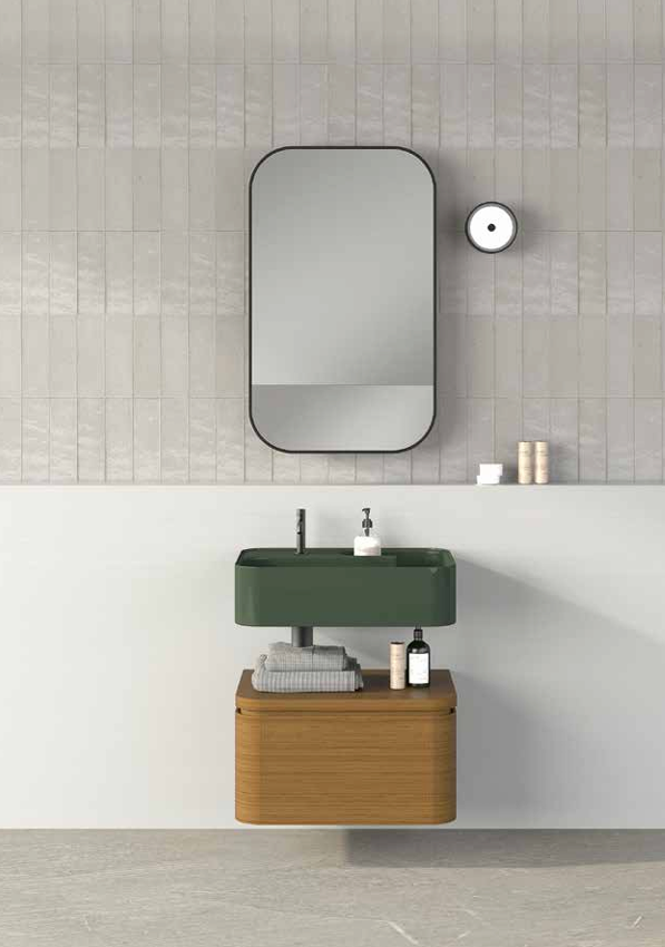 Composizione Bagno NIC DESIGN TRAMA 60 Tè/Noce Canaletto - 60x45x87 cm