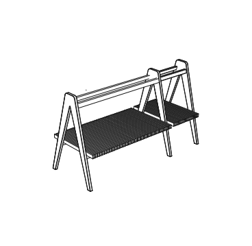 Struttura in Legno IROKO e Acciaio NIC DESIGN TRAMA 131 - L. 131 x P. 50 x H. 71 cm