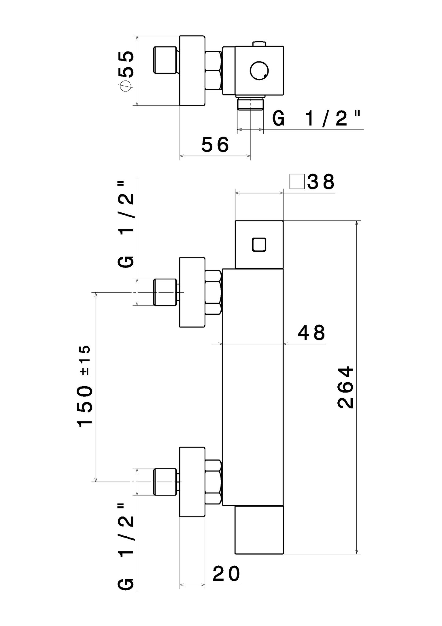 MISCELATORE TERMOSTATICO DOCCIA VEMA WELLNESS BRASS OTTONE V02092