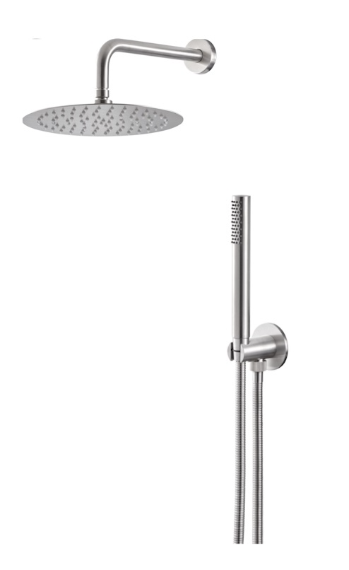 KIT DOCCIA TONDO CON SOFFIONE 250 mm VEMA WELLNESS STEEL ACCIAIO V08135