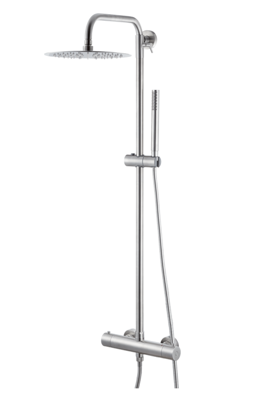 COLONNA DOCCIA DA PARETE CON SOFFIONE VEMA WELLNESS STEEL ACCIAIO V08237