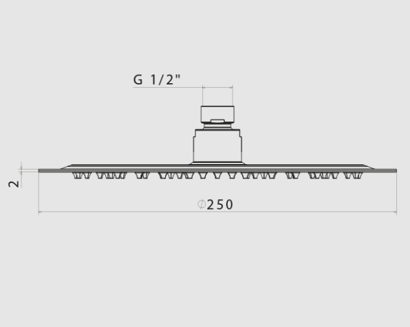 SOFFIONE ULTRASLIM DOCCIA TONDO D. 250 mm VEMA WELLNESS STEEL ACCIAIO V08243