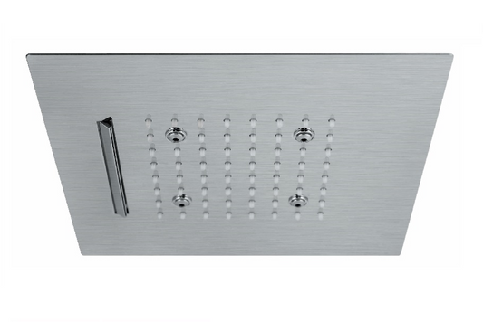 SOFFIONE ULTRASLIM QUADRO AD INCASSO 300x300 mm VEMA WELLNESS STEEL ACCIAIO V08275