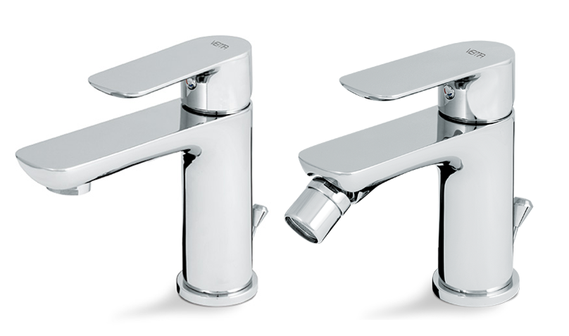 SET MISCELATORE MONOCOMANDO LAVABO + BIDET VEMA SLATE OTTONE V14010 + V14070