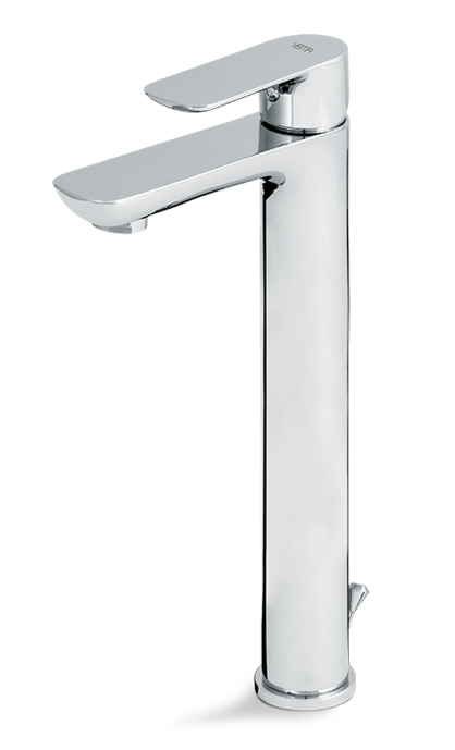 MISCELATORE MONOCOMANDO LAVABO ALTO VEMA SLATE OTTONE V14020 CON SCARICO