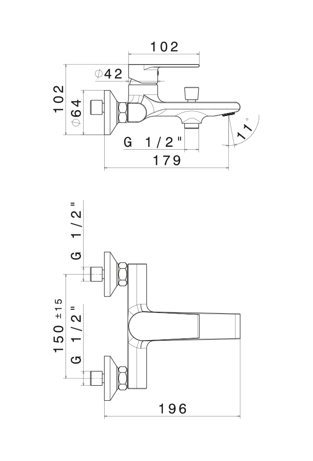 MISCELATORE MONOCOMANDO VASCA VEMA TIMEA OTTONE V16080