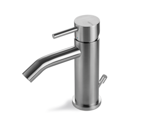 MISCELATORE MONOCOMANDO BIDET VEMA TIBER STEEL ACCIAIO V17070 CON SCARICO