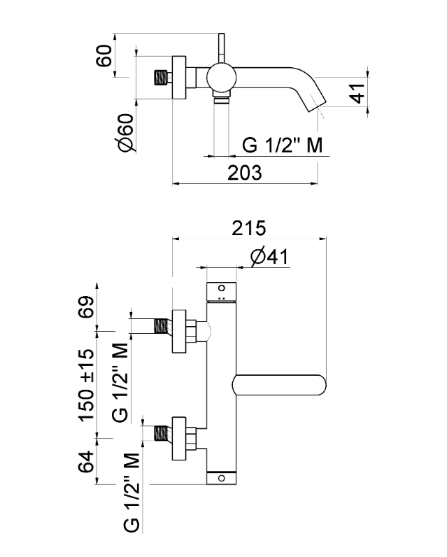 MISCELATORE VASCA ESTERNO CON DEVIATORE VASCA/DOCCIA VEMA TIBER STEEL ACCIAIO V17085