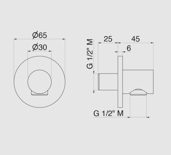 PRESA ACQUA A PARETE 1/2" 2 PZ VEMA ACCIAIO V17170