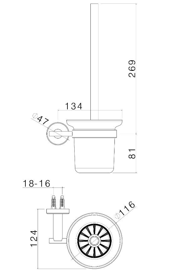 PORTA SCOPINO A MURO VEMA ACCIAIO V17340