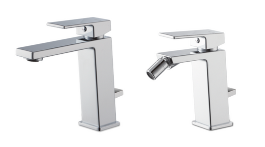 SET MISCELATORE MONOCOMANDO LAVABO + BIDET VEMA LYS OTTONE V25010 + V25070