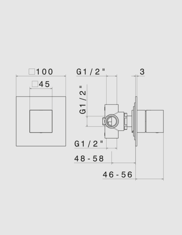 DEVIATORE DA INCASSO QUADRO VEMA WELLNESS BRASS OTTONE V25120