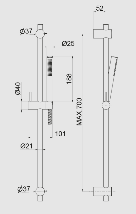 ASTA SALISCENDI DOCCIA VEMA OTEN OTTONE V27100