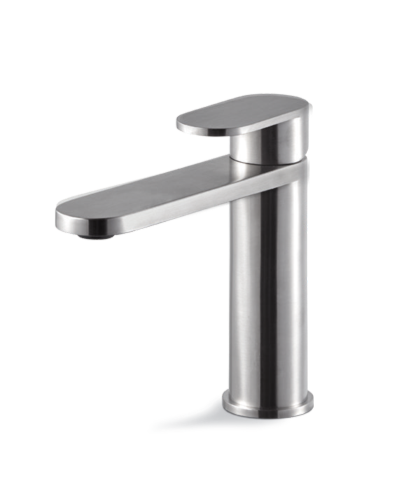 MISCELATORE MONOCOMANDO LAVABO VEMA AYAS STEEL ACCIAIO V28011 SENZA SCARICO