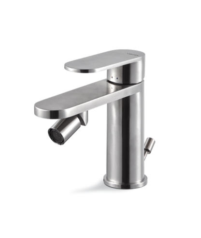 MISCELATORE MONOCOMANDO BIDET VEMA AYAS STEEL ACCIAIO V28070 CON SCARICO