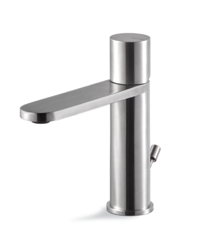 MISCELATORE MONOCOMANDO LAVABO VEMA VENY STEEL ACCIAIO V29010 CON SCARICO