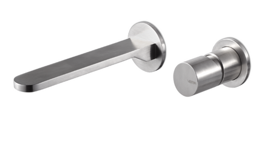 GRUPPO MISCELATORE MONOCOMANDO LAVABO A PARETE VEMA VENY STEEL ACCIAIO V29050