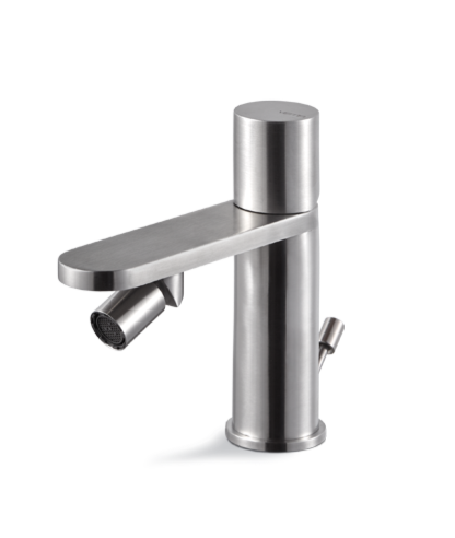 MISCELATORE MONOCOMANDO BIDET VEMA VENY STEEL ACCIAIO V29070 CON SCARICO