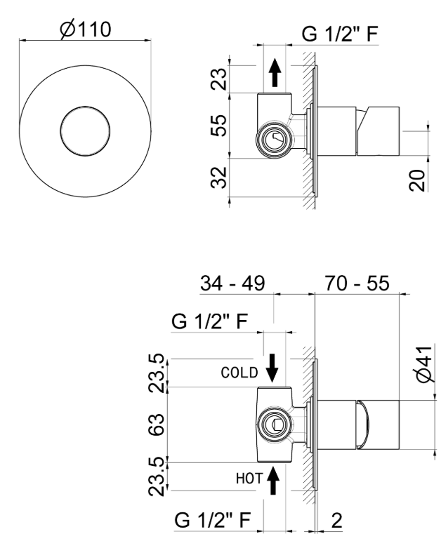 MISCELATORE MONOCOMANDO DOCCIA DA INCASSO VEMA VENY STEEL ACCIAIO V29130