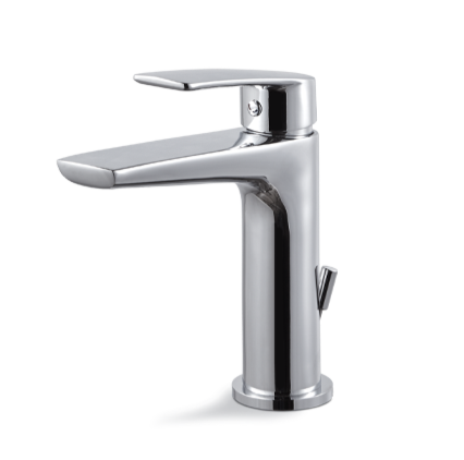 MISCELATORE MONOCOMANDO LAVABO VEMA OTEN OTTONE V30010 CON SCARICO