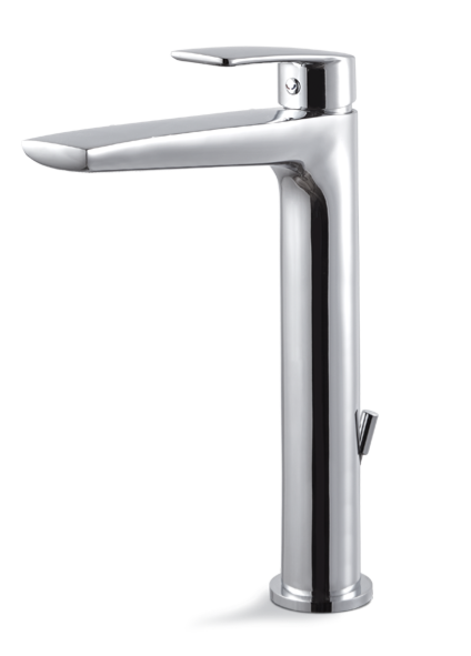 MISCELATORE MONOCOMANDO LAVABO ALTO VEMA OTEN OTTONE V30020 CON SCARICO