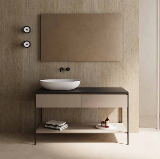 Mobile da Bagno NIC DESIGN BRIDGE Antracite/Sabbia - 130x50x72,5 cm