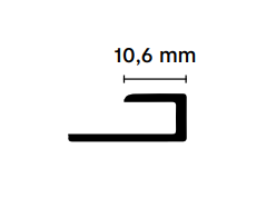 PROFILO DI FINITURA A C IN ALLUMINIO SPC FLOW