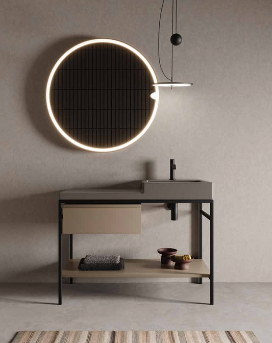 Mobile da Bagno NIC DESIGN SEMPLICE 105 Lavabo Argilla/Sabbia - 105x48x8 cm