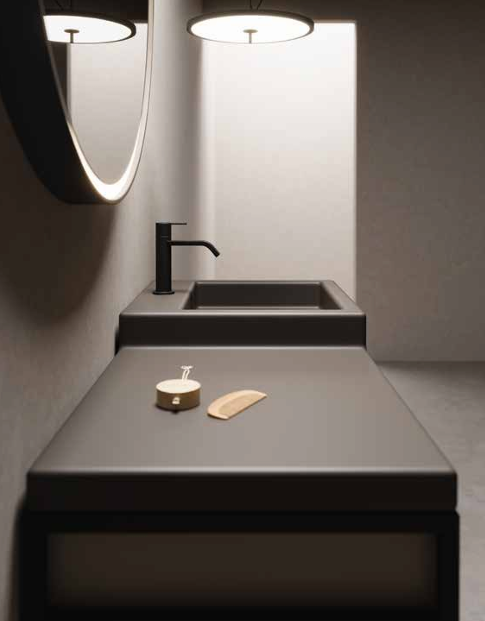 Mobile da Bagno NIC DESIGN SEMPLICE 105 Lavabo Argilla/Sabbia - 105x48x8 cm