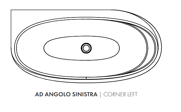 Vasca in Acrilico/Gel Coat Resina FORMA AQUAE AURA CORNER 160x75 cm