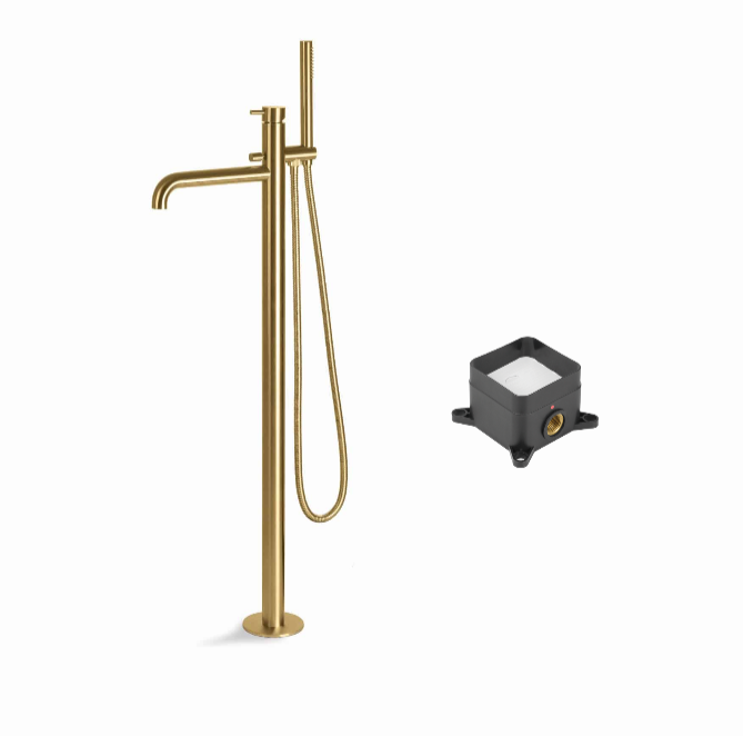 MISCELATORE MONOCOMANDO A PAVIMENTO PER VASCA VEMA OTAGO ACCIAIO V17195