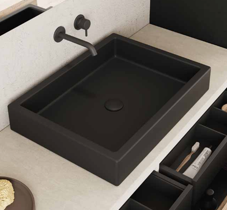 Lavabo da Appoggio/Sospeso in ceramica NIC DESIGN CANALE 60 - 60x45x10 cm