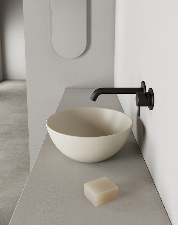 Lavabo da appoggio in Ceramica NIC DESIGN CIOTOLA 28 MINI LIVING - D. 28 x H. 11,5 Cm
