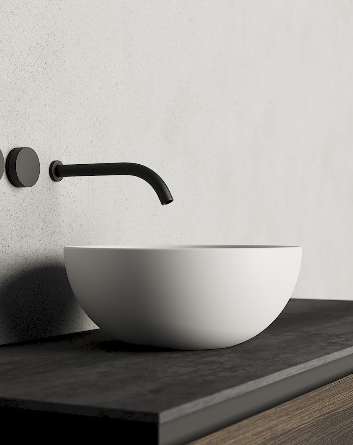 Lavabo da appoggio in Ceramica NIC DESIGN CIOTOLA 38 - D. 38 x H. 16 Cm