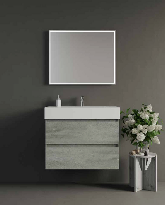 Composizione Mobile da Bagno IDEA STELLA EVO 80.3 CEMENTO LAVABO SCATOLATO