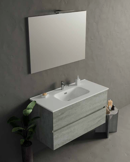 Composizione Mobile da Bagno IDEA STELLA ROX 100.1 CEMENTO