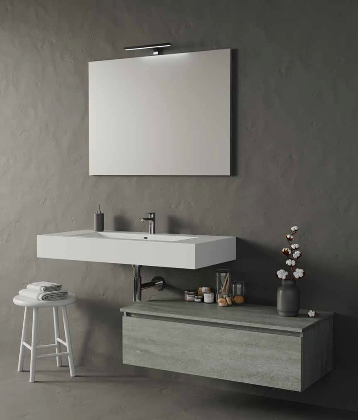 Composizione Mobile da Bagno IDEA STELLA VENERE 100.1 CEMENTO