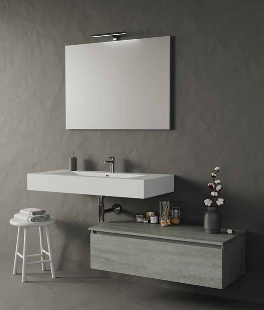 Composizione Mobile da Bagno IDEA STELLA VENERE 100.1 CEMENTO