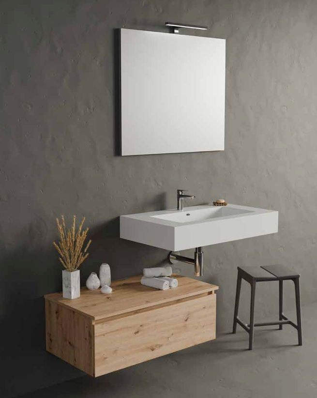 Composizione Mobile da Bagno IDEA STELLA VENERE 80.1 ROVERE NODATO